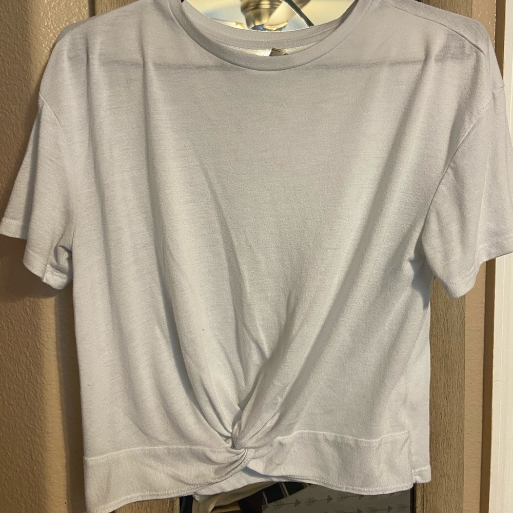 white shirt with knot